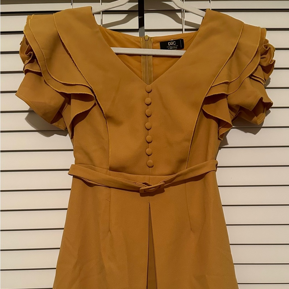 DVC Dolce Viva Collection mustard colored dress